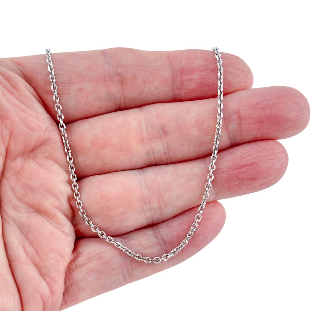 Vintage Italian Sterling Silver 925 Cable Link Chain Necklace 16"